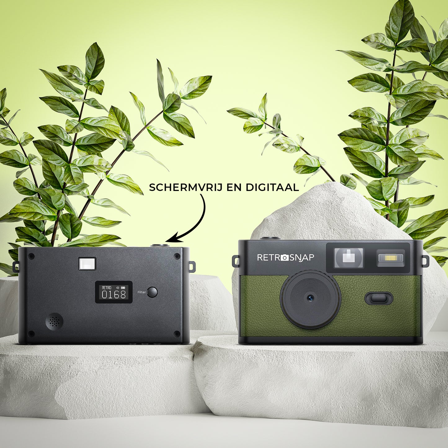 Retrosnap Olijfgroen - Retro camera - zonder scherm - Ideaal voor festivals en vakanties