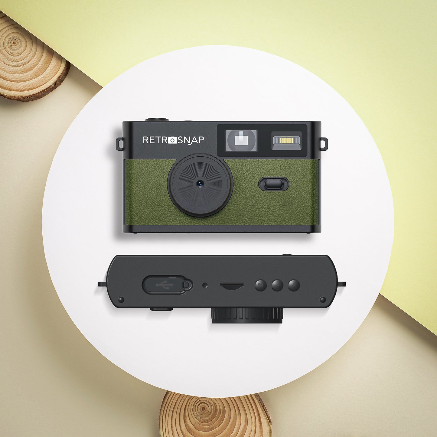Retrosnap Olijfgroen - Retro camera - zonder scherm - Ideaal voor festivals en vakanties